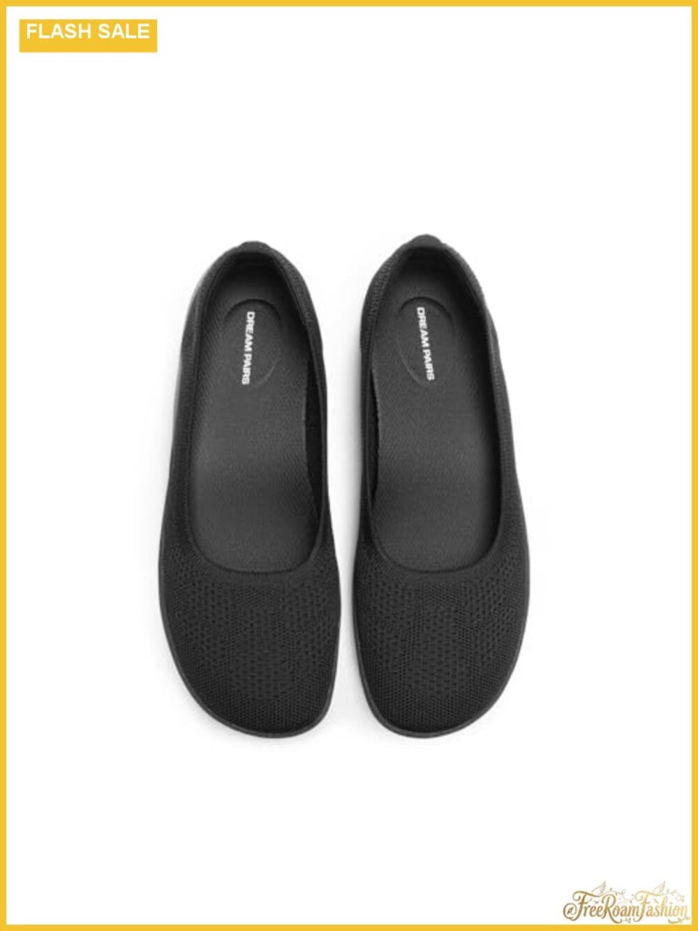 Women's Ballet Knit Flats with Arch Support, Foldable Non-Slip